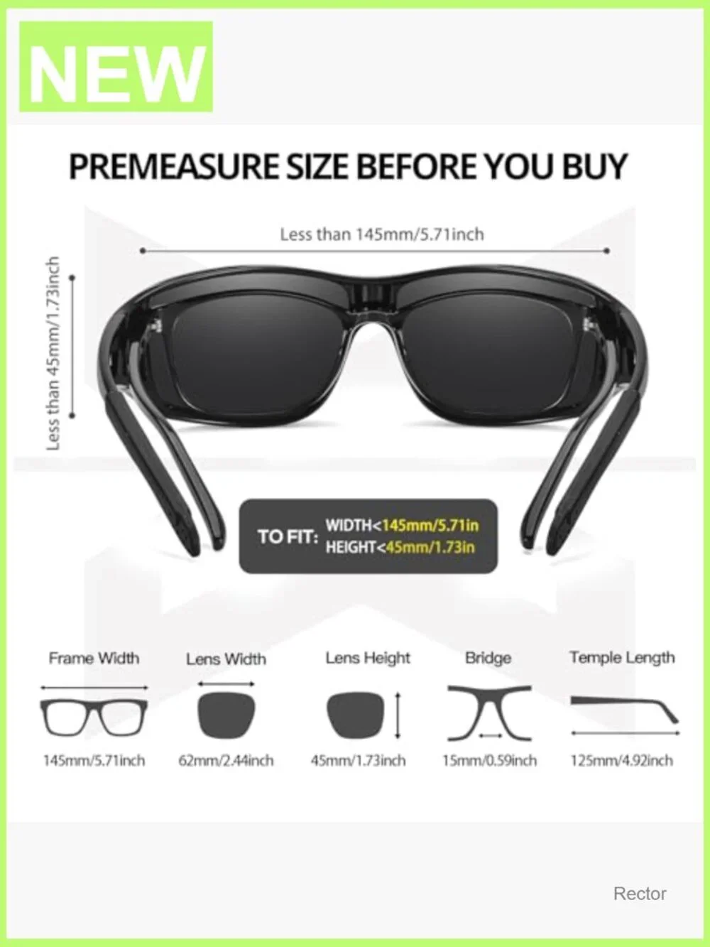 Polarized Fit Over Glasses Sunglasses 2 Pack UV Protection Wrap Around